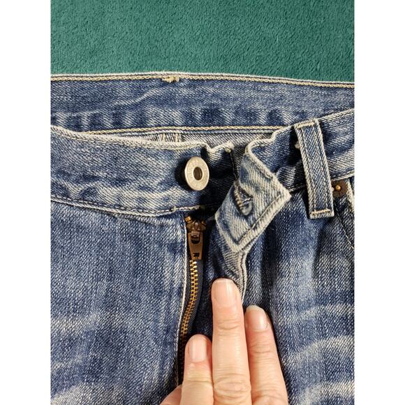 Express Jeans Size 34x32 Mens Blue Pants Denim Baggy Mid Rise Loose Bootcut - Picture 6 of 14